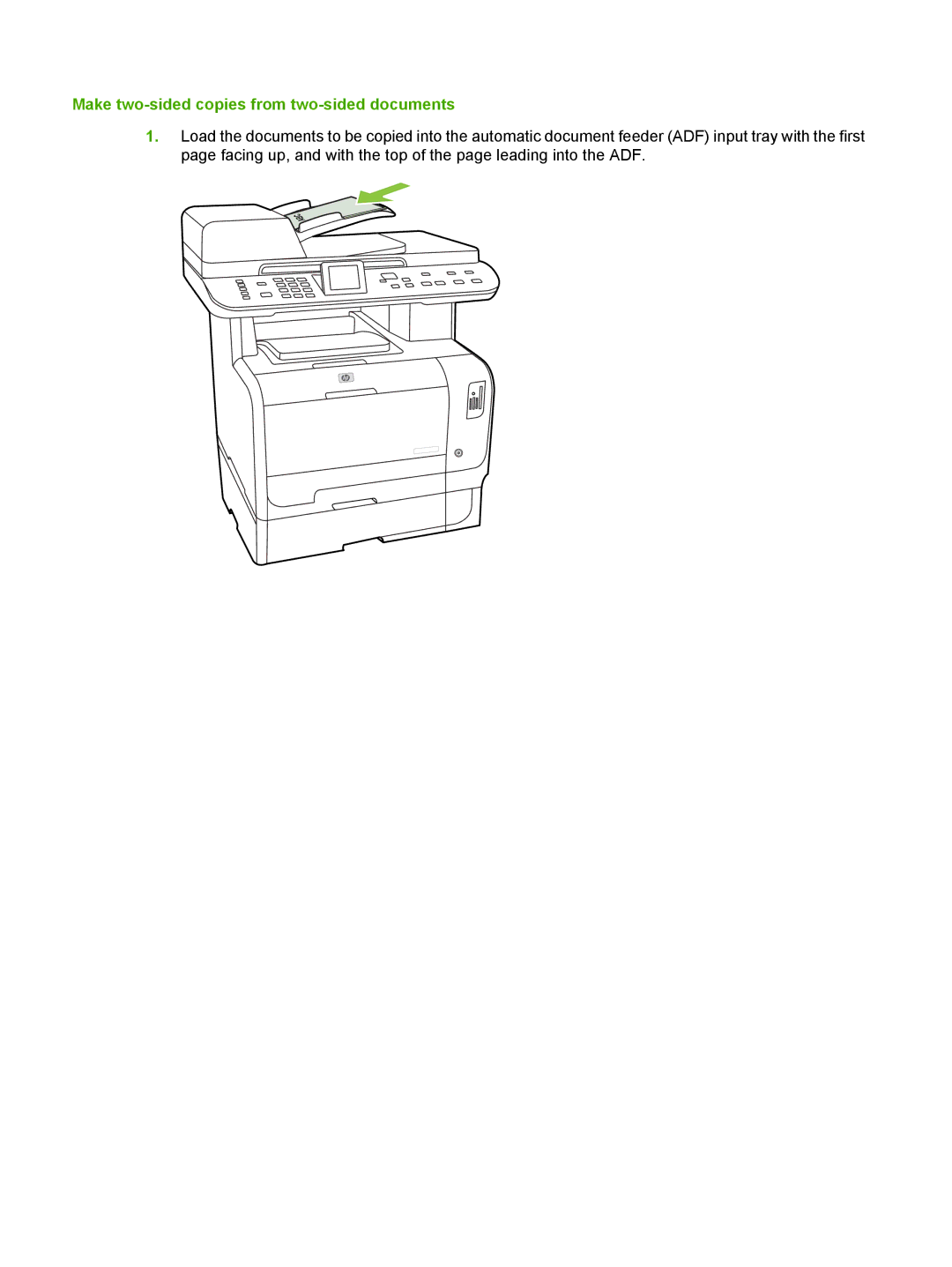 HP CM2320 manual Make two-sided copies from two-sided documents, Change the default 2-Sided setting 