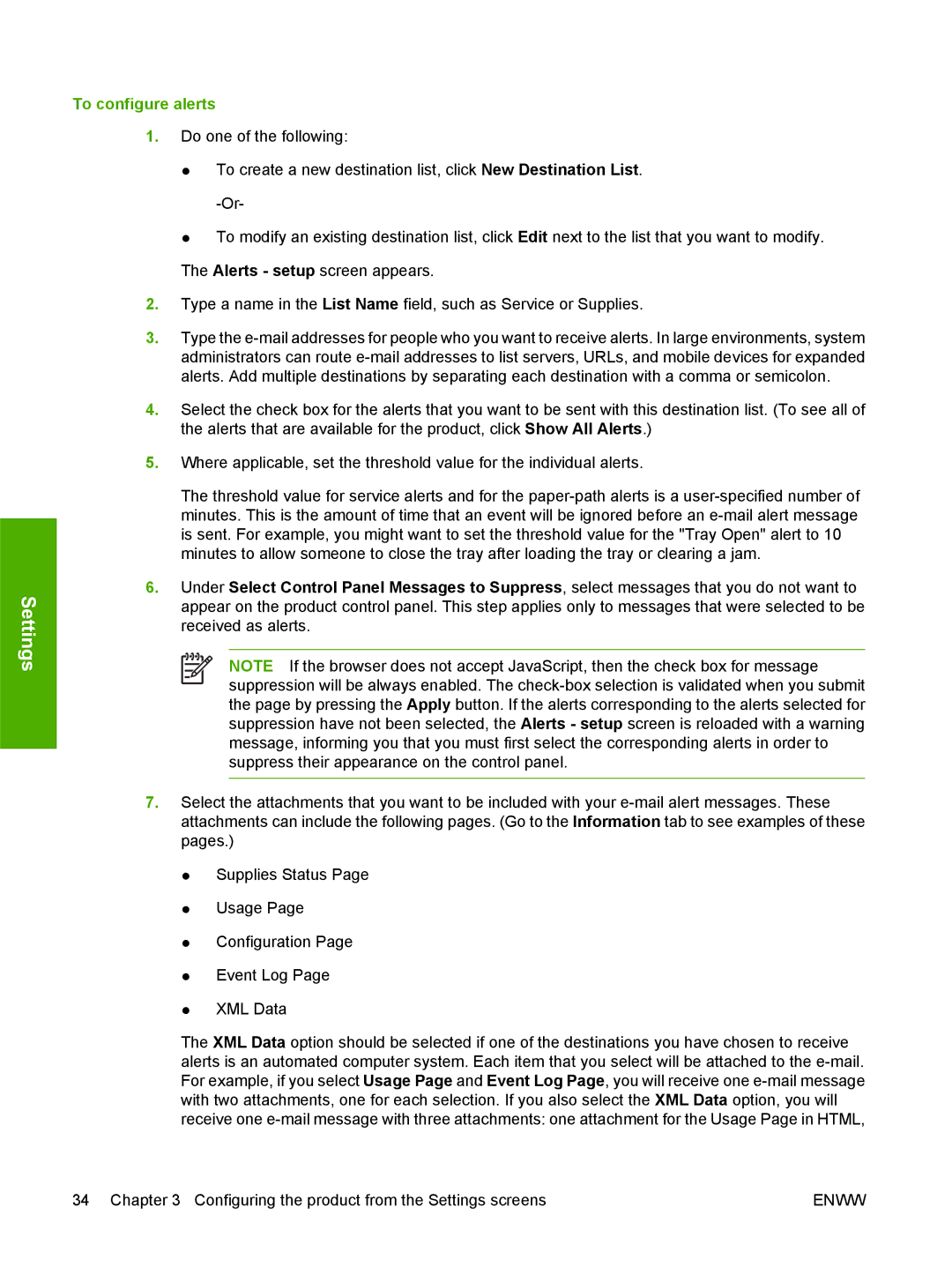 HP CM4730 manual To configure alerts 