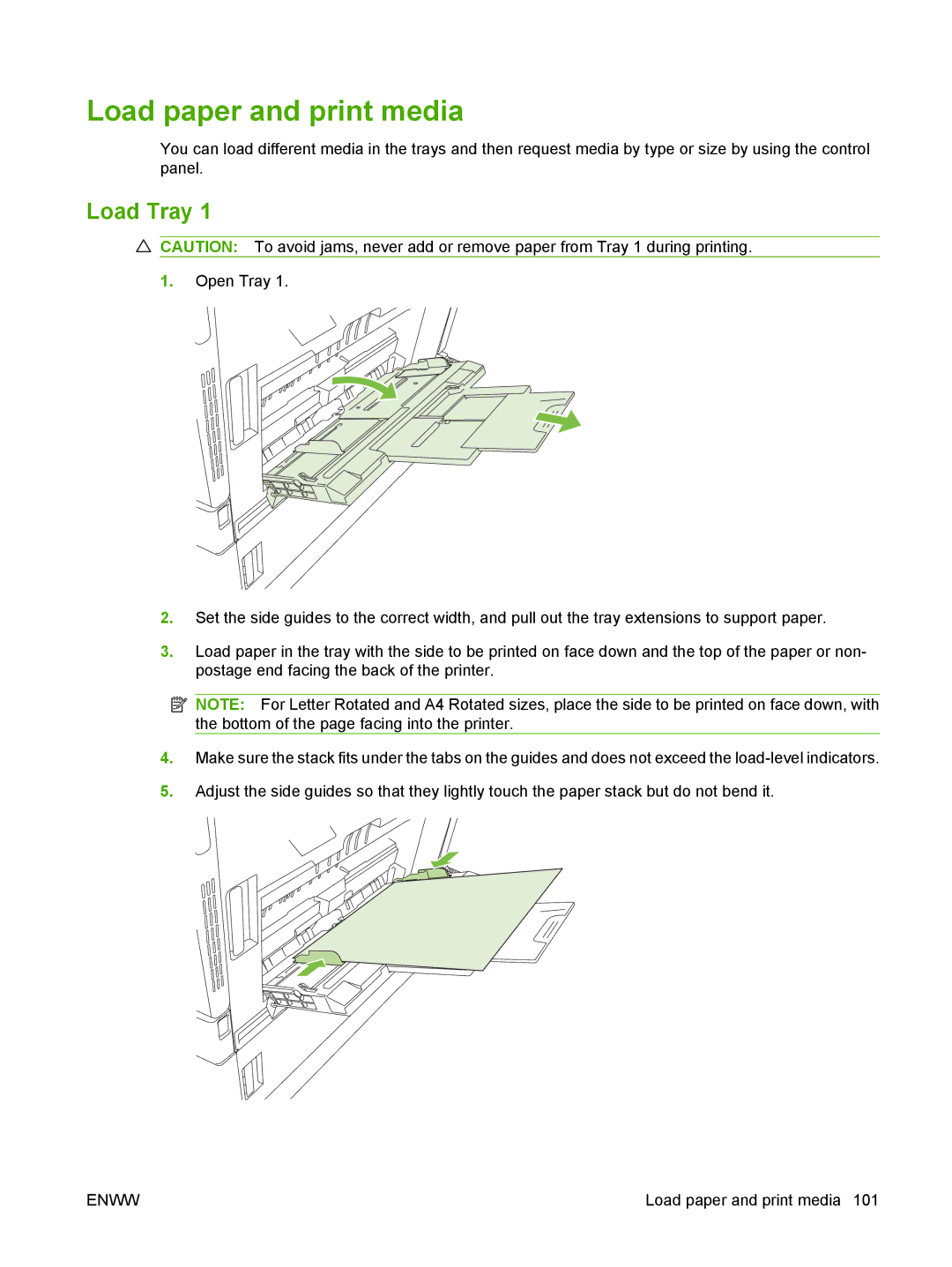 HP CM6049f MFP manual Load paper and print media, Load Tray 