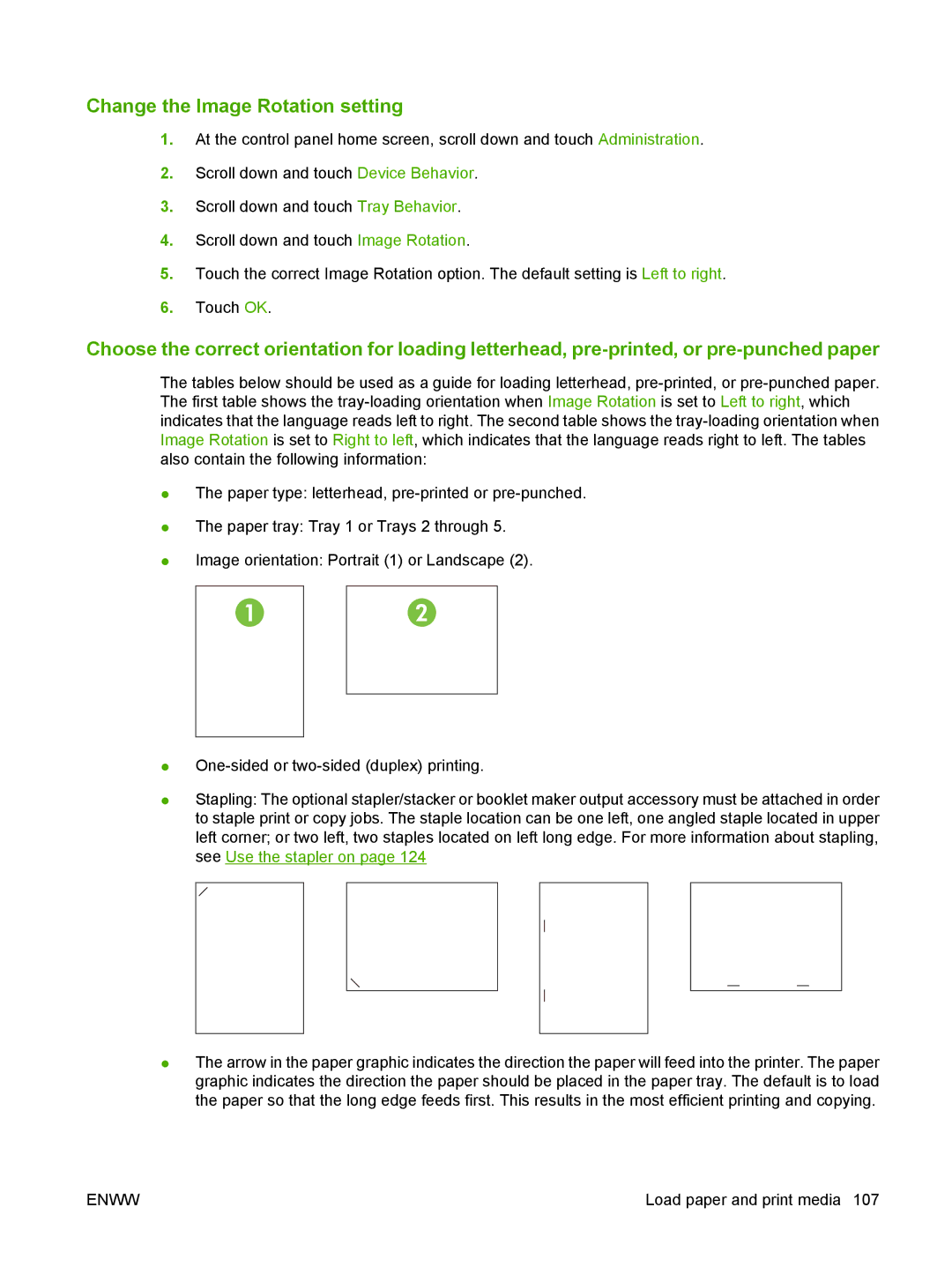 HP CM6049f MFP manual Change the Image Rotation setting 