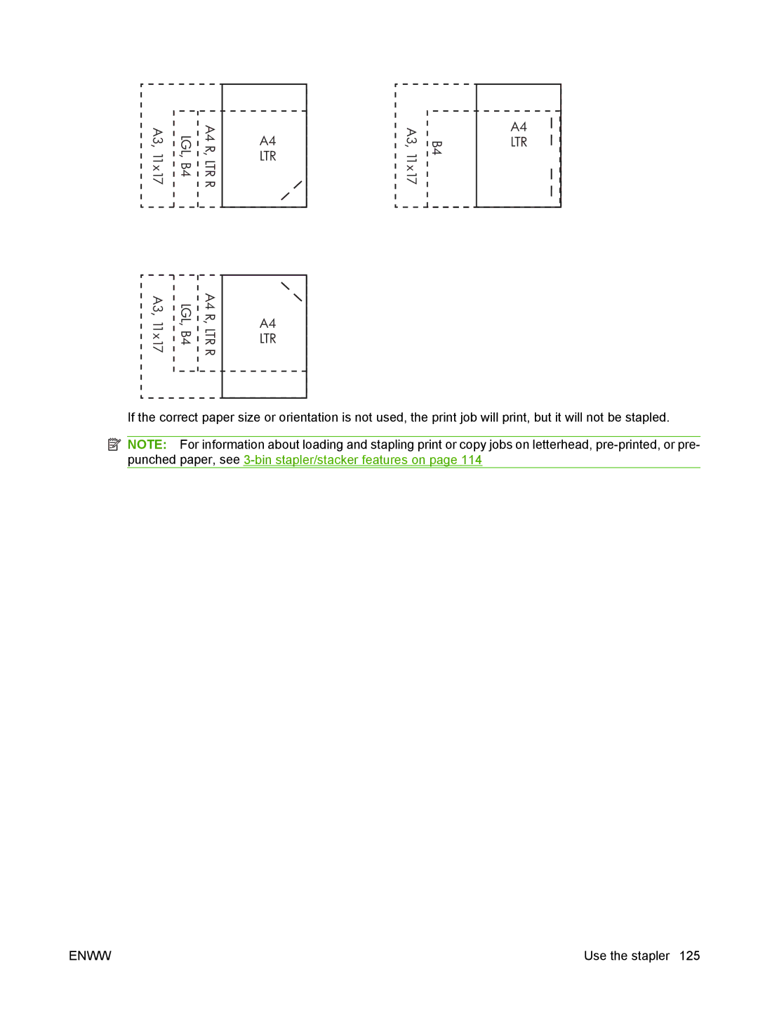 HP CM6049f MFP manual LGL, B4 A4 R, LTR R 