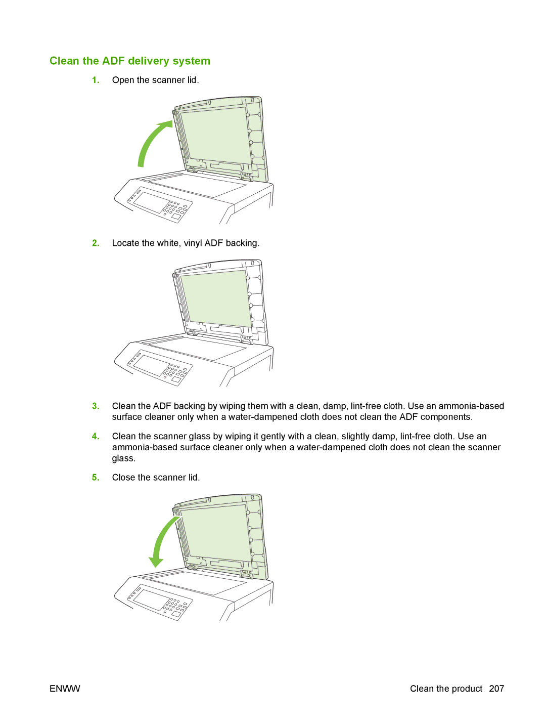 HP CM6049f MFP manual Clean the ADF delivery system 