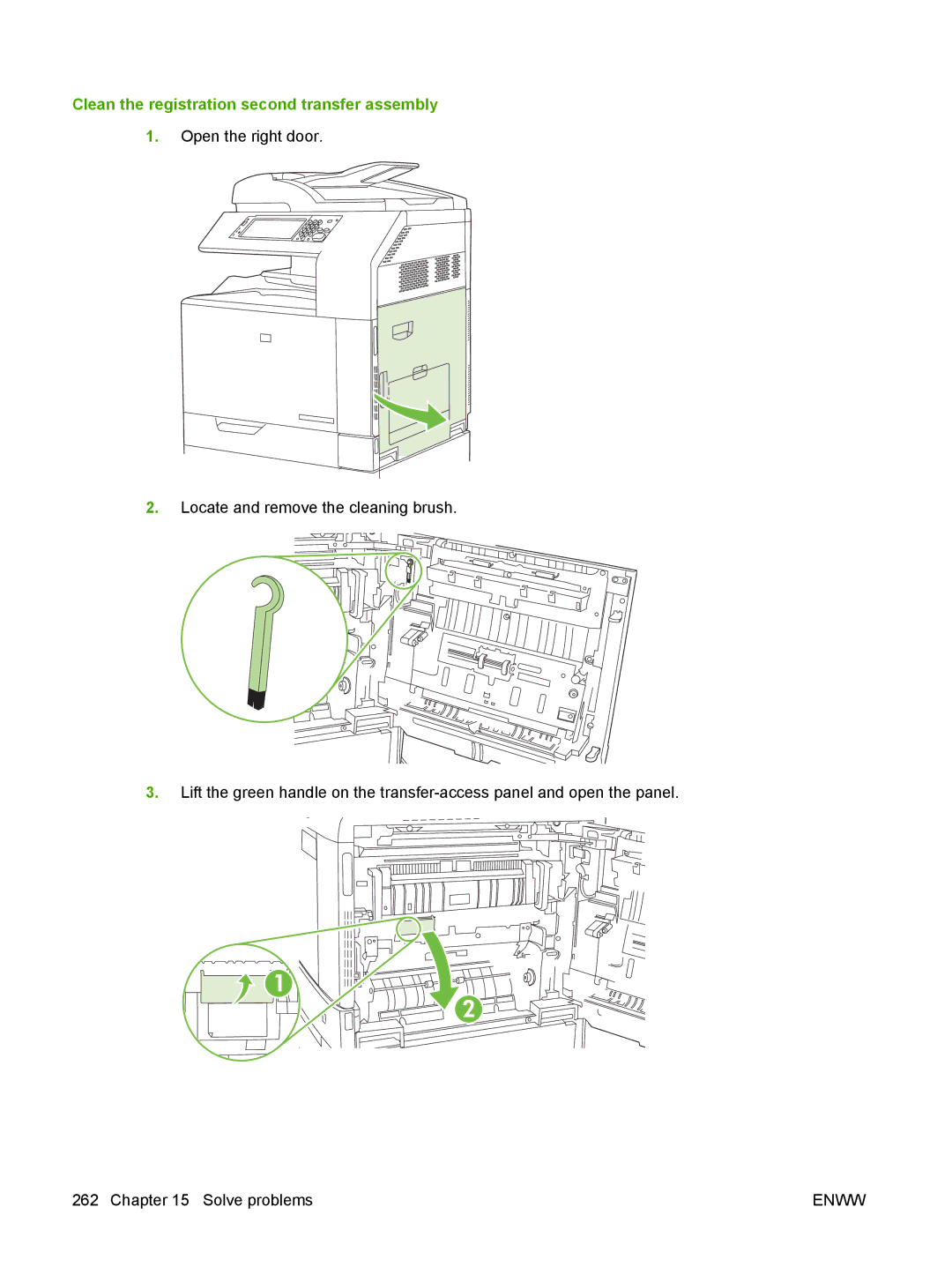 HP CM6049f MFP manual Clean the registration second transfer assembly 