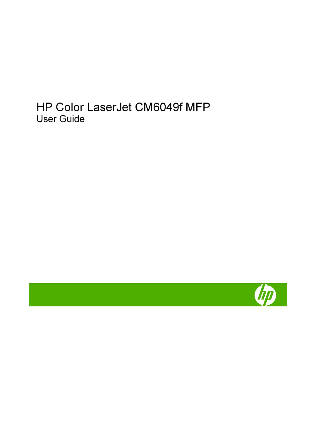 HP manual HP Color LaserJet CM6049f MFP 