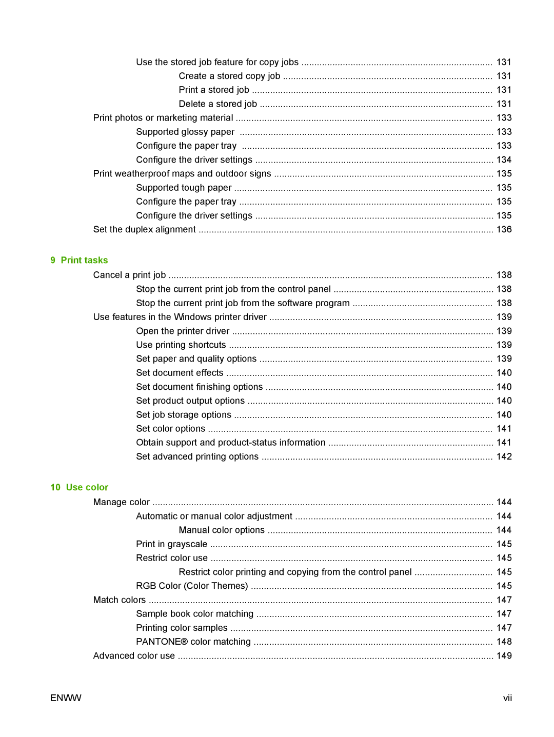 HP CM6049f MFP manual Print tasks, Use color 