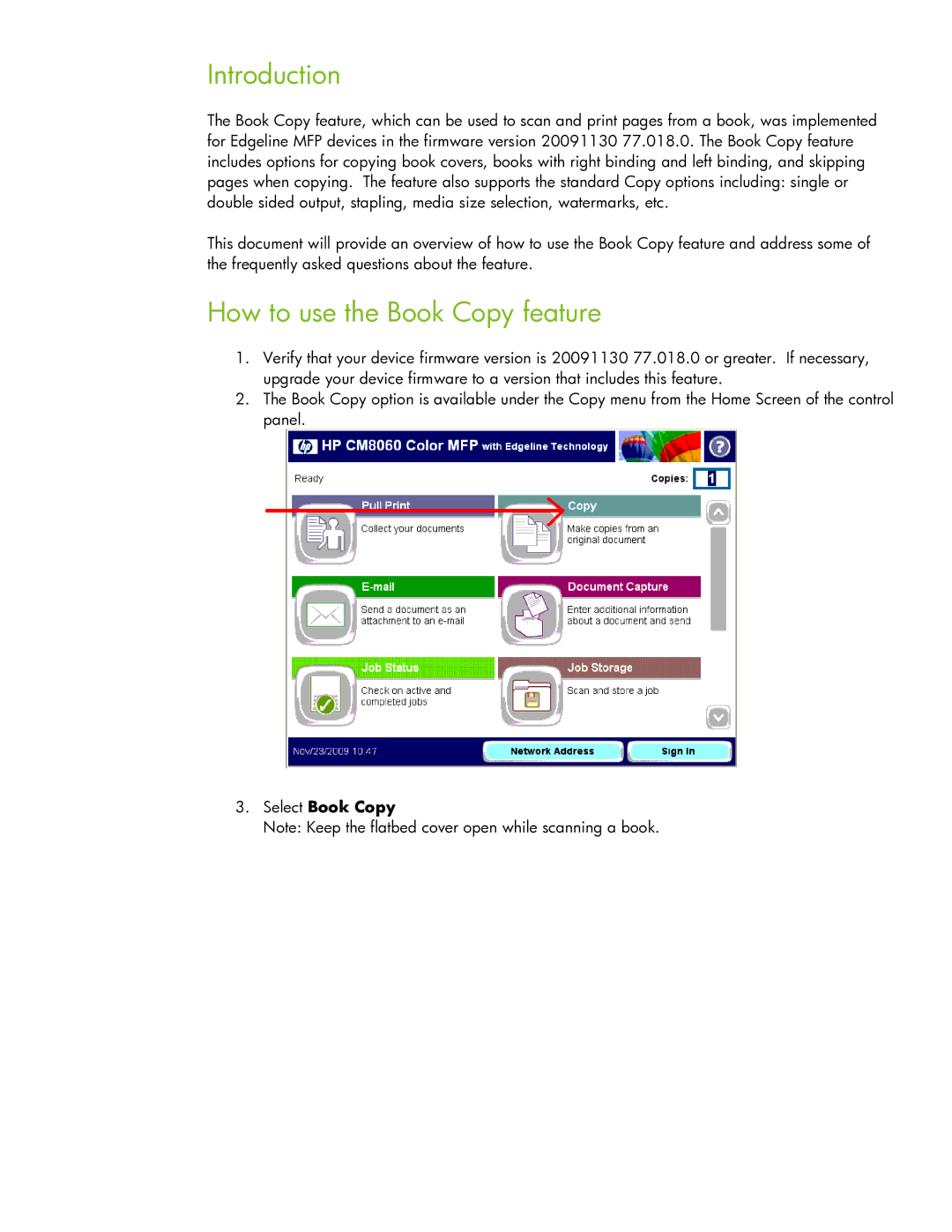 HP CM8060, CM8050 manual Introduction, How to use the Book Copy feature 