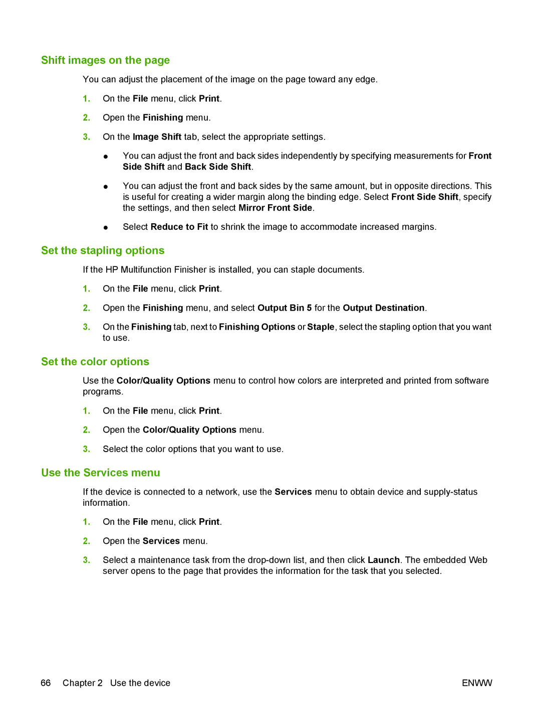 HP CM8060 Color with Edgeline Technology manual Shift images on, Use the Services menu 