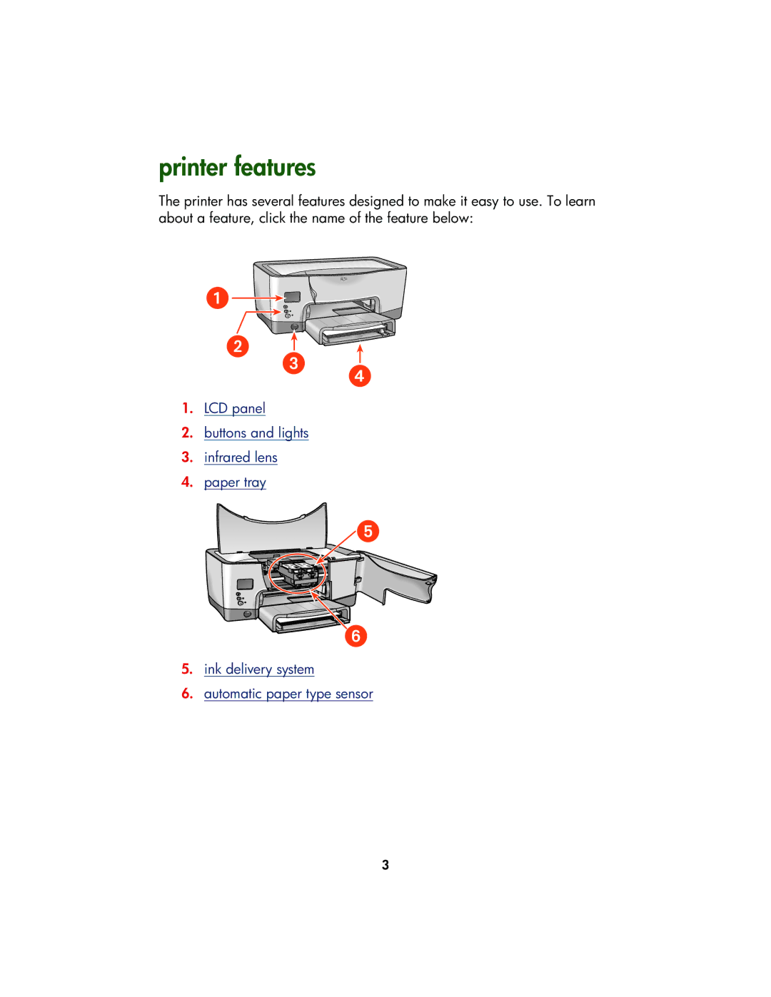 HP Color Inkjet cp1160 manual Printer features 