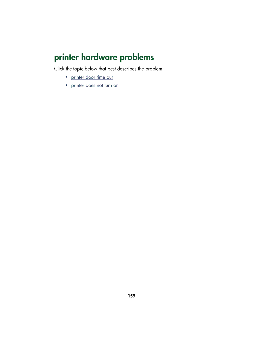 HP Color Inkjet cp1160 manual Printer hardware problems 