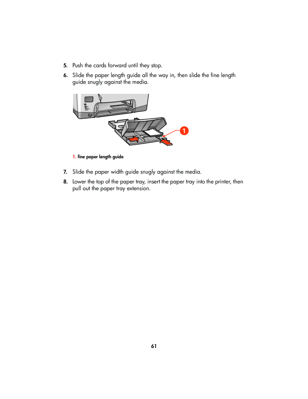 HP Color Inkjet cp1160 manual Fine paper length guide 