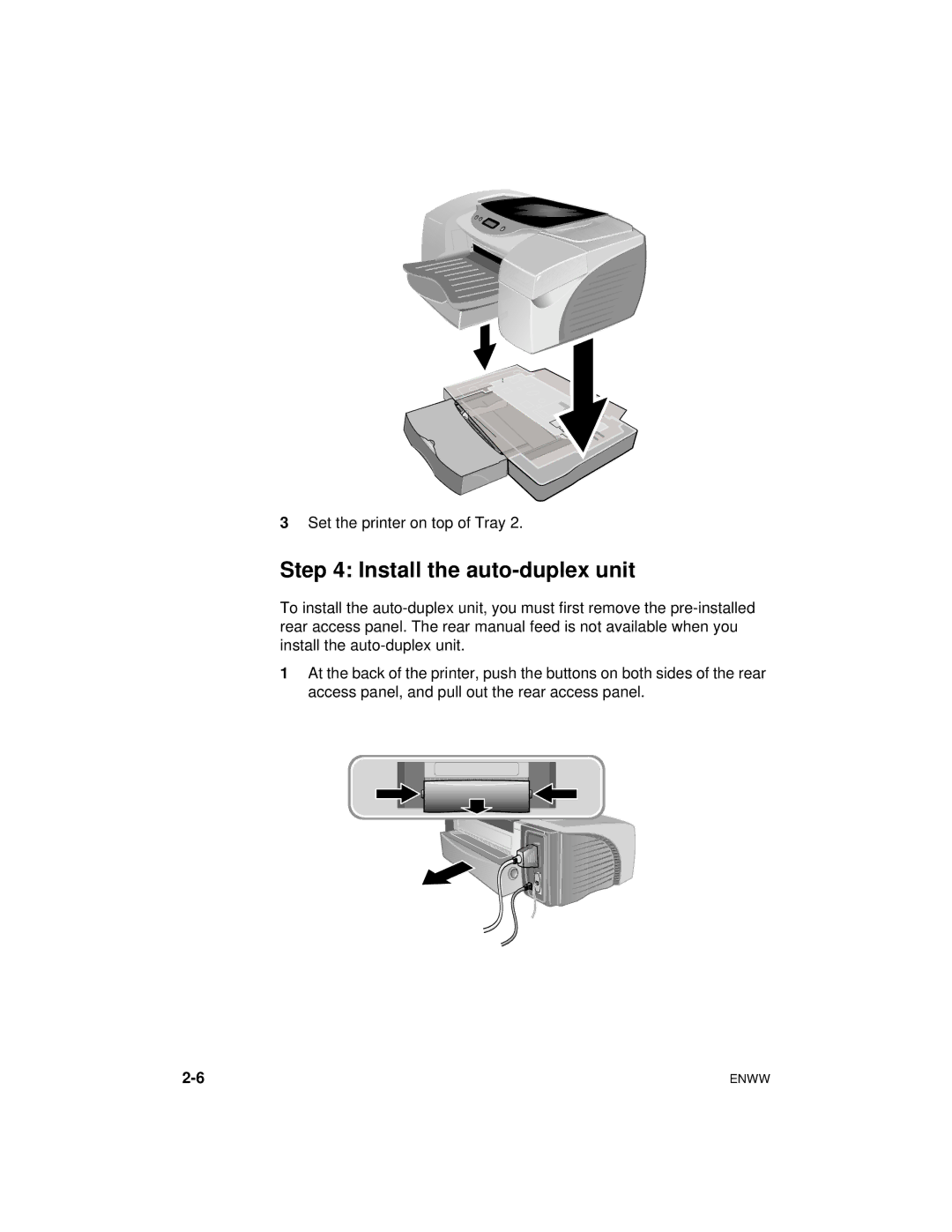 HP Color Inkjet cp1700 manual Install the auto-duplex unit 