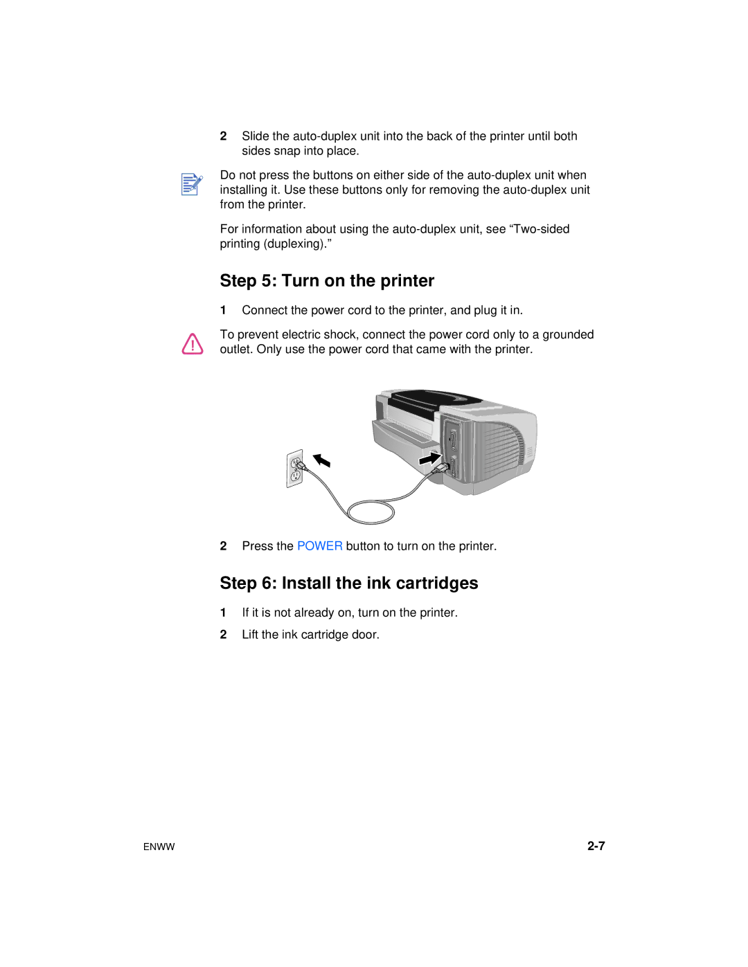 HP Color Inkjet cp1700 manual Turn on the printer, Install the ink cartridges 