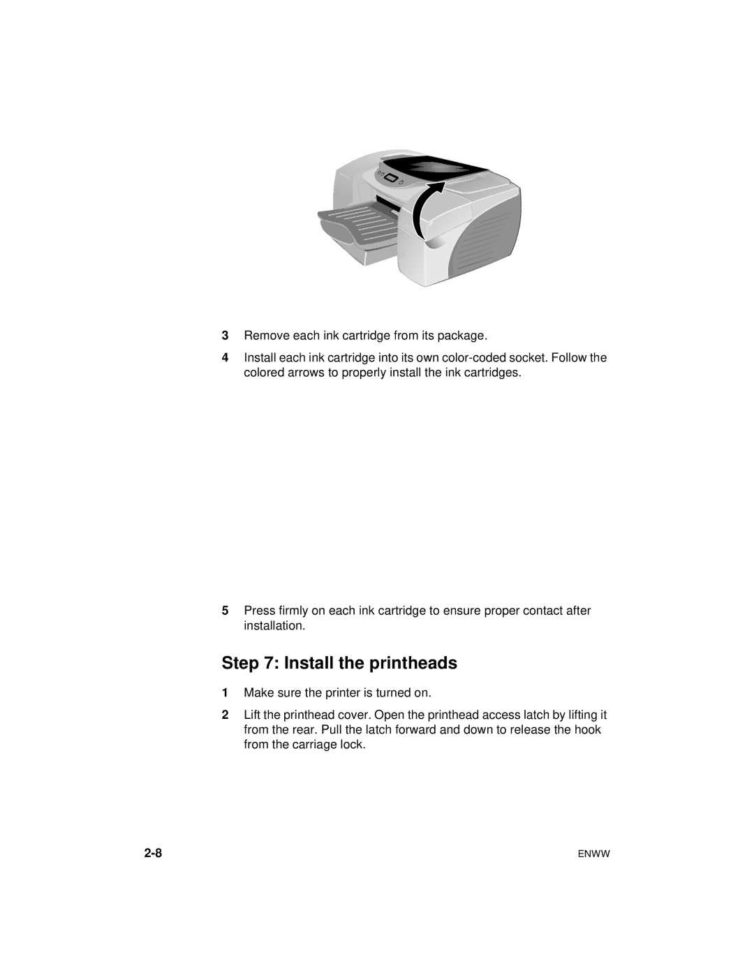 HP Color Inkjet cp1700 manual Install the printheads 