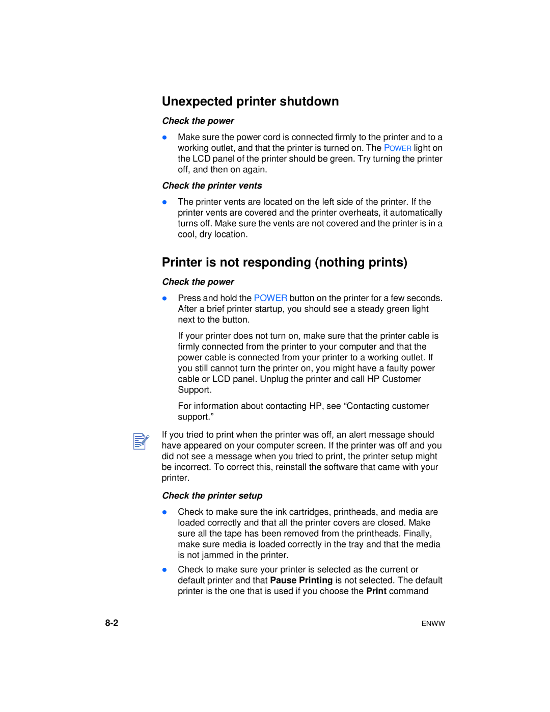 HP Color Inkjet cp1700 manual Unexpected printer shutdown, Printer is not responding nothing prints 