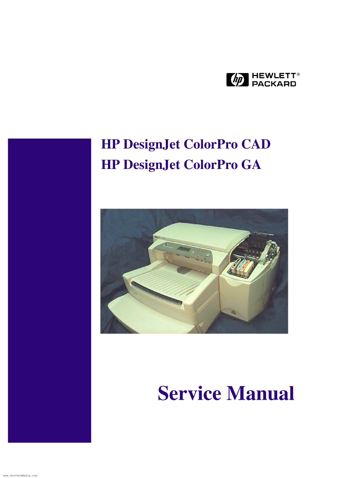 HP manual HP DesignJet ColorPro CAD HP DesignJet ColorPro GA 