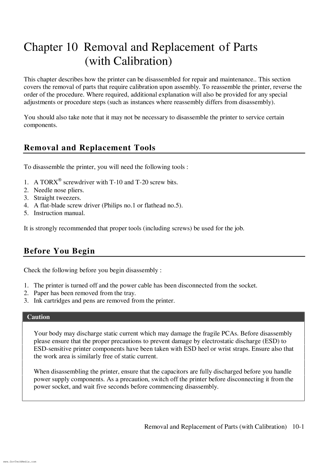 HP ColorPro CAD manual Removal and Replacement of Parts with Calibration 