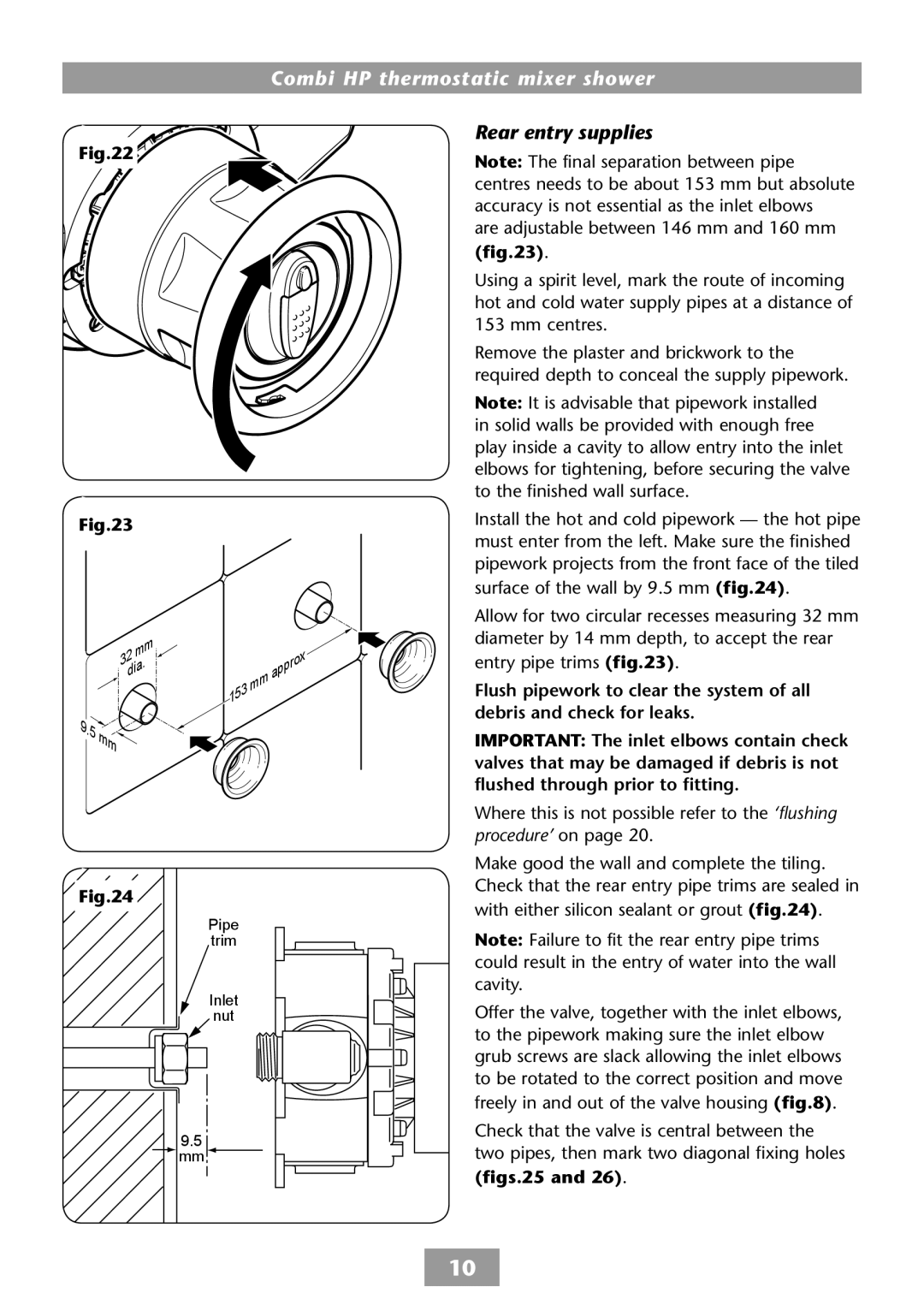 HP COMBI 2180206H manual Rear entry supplies 