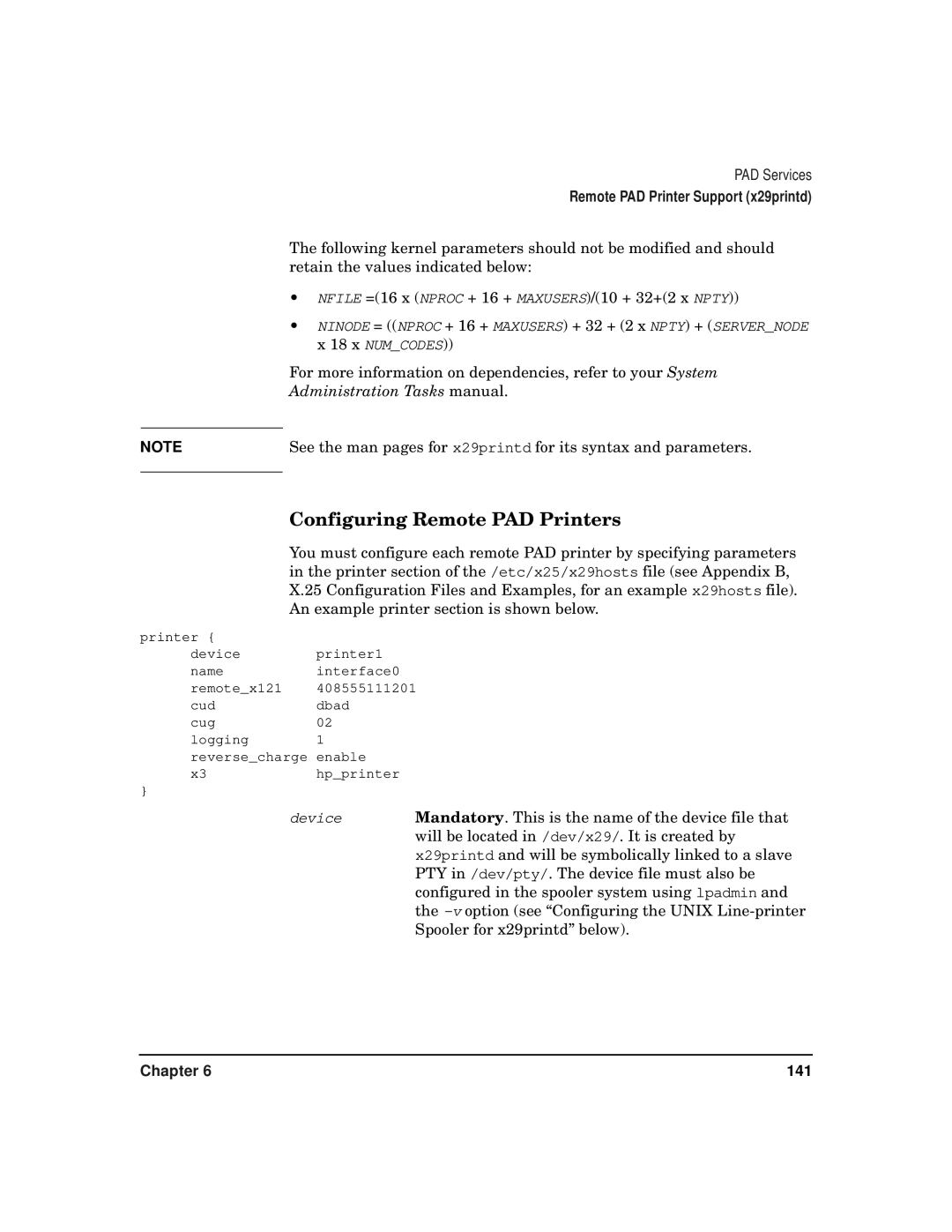 HP CommonIO Products manual Configuring Remote PAD Printers 