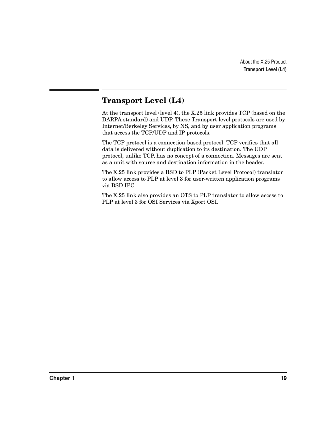 HP CommonIO Products manual Transport Level L4 