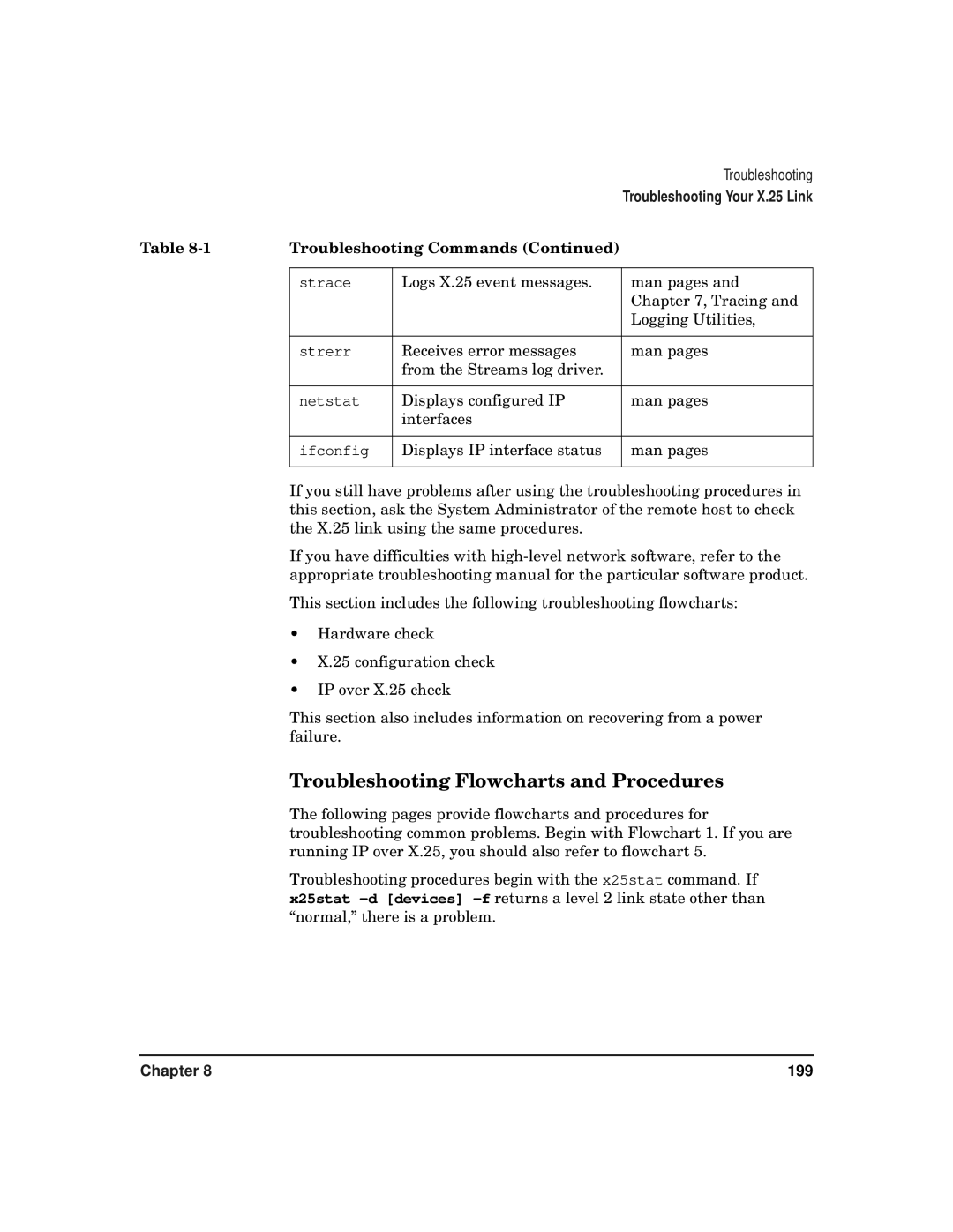 HP CommonIO Products manual Troubleshooting Flowcharts and Procedures, Troubleshooting Commands 