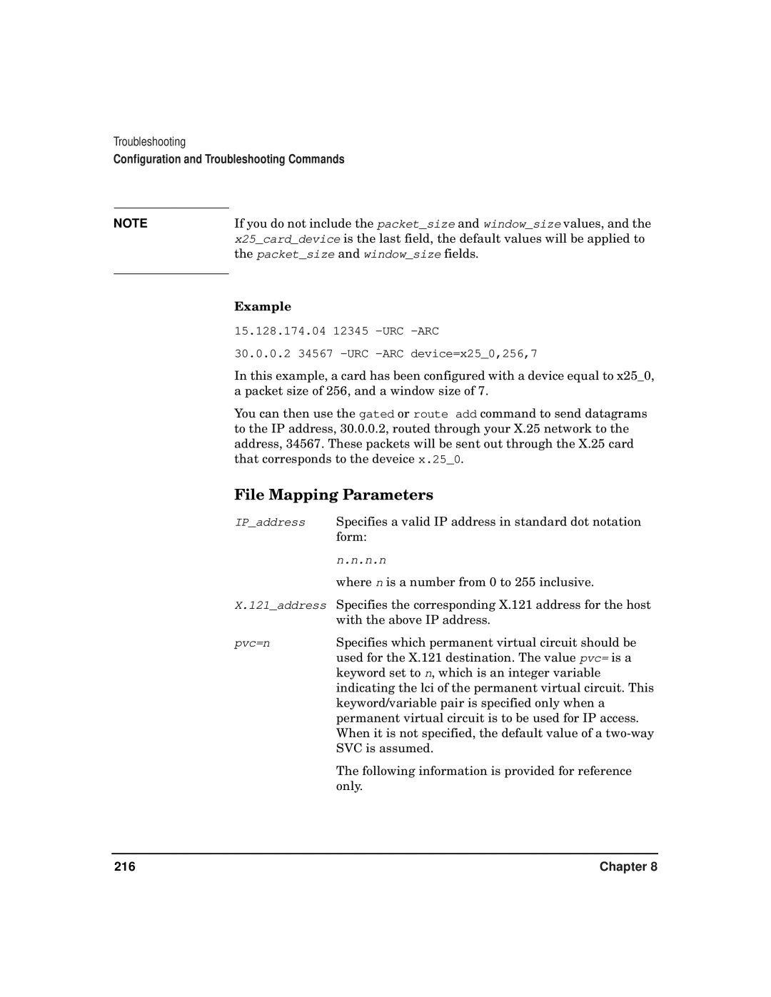 HP CommonIO Products manual File Mapping Parameters, Example 