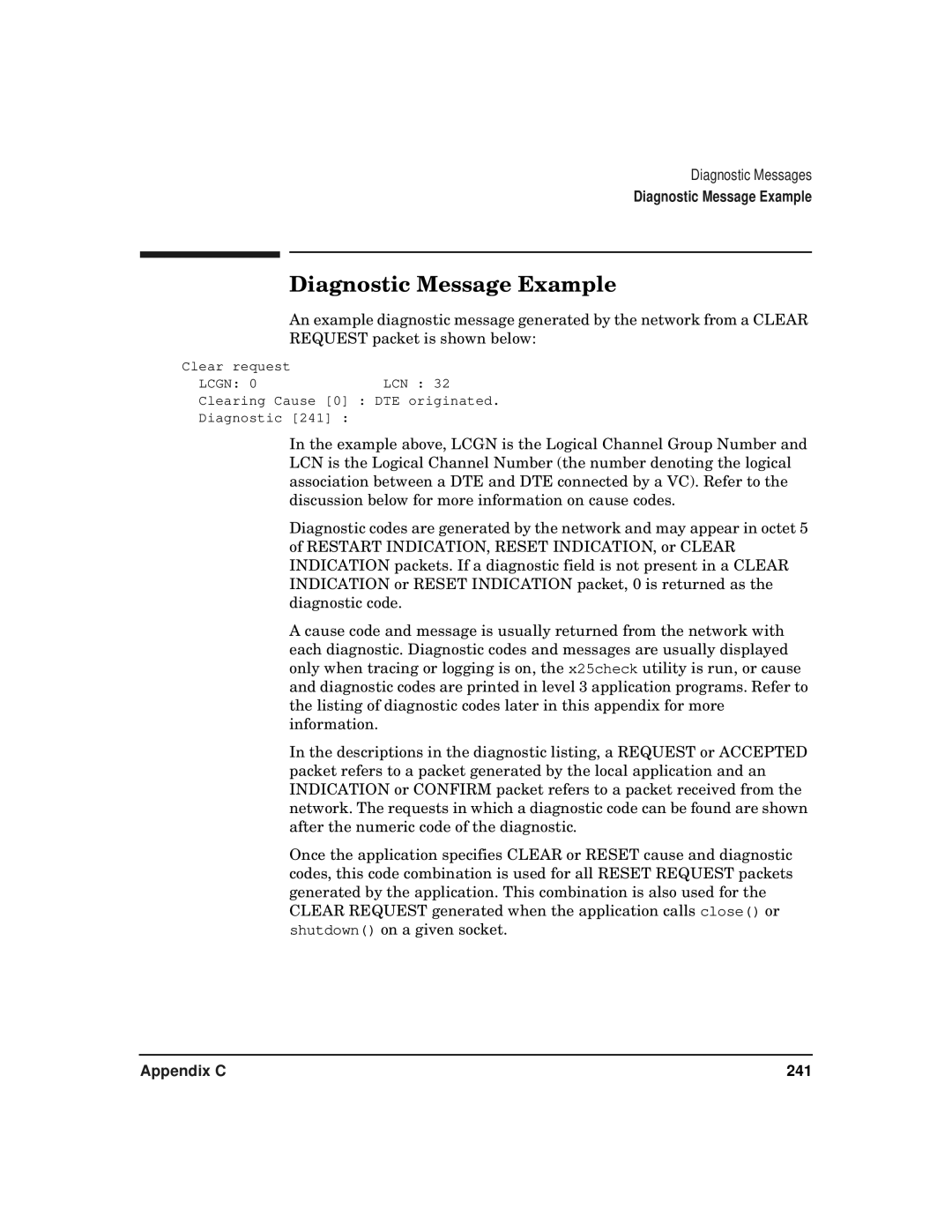 HP CommonIO Products manual Diagnostic Message Example 