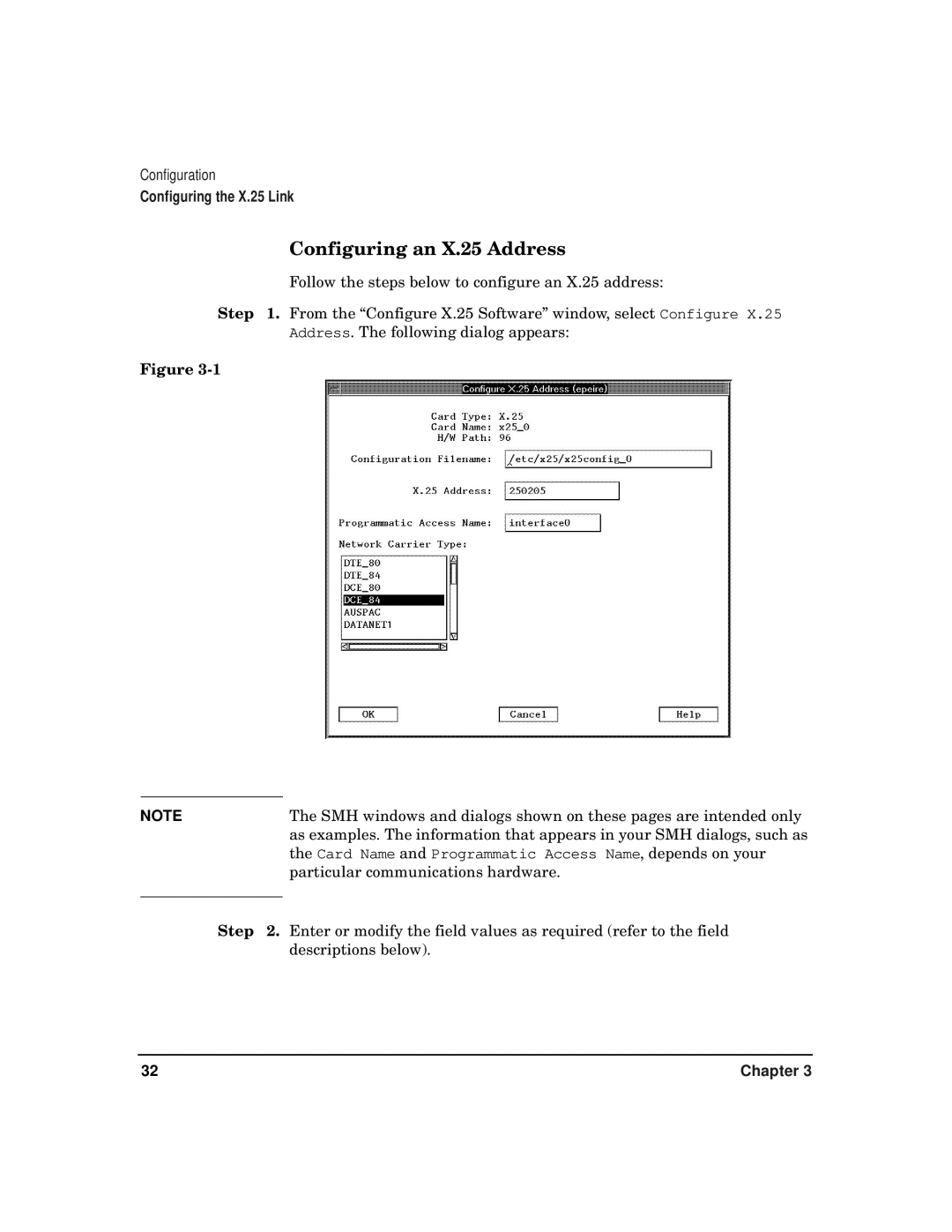 HP CommonIO Products manual Configuring an X.25 Address 