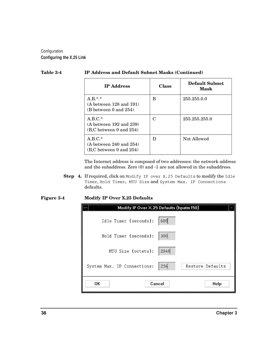 HP CommonIO Products manual IP Address and Default Subnet Masks, IP Address Class Default Subnet Mask 