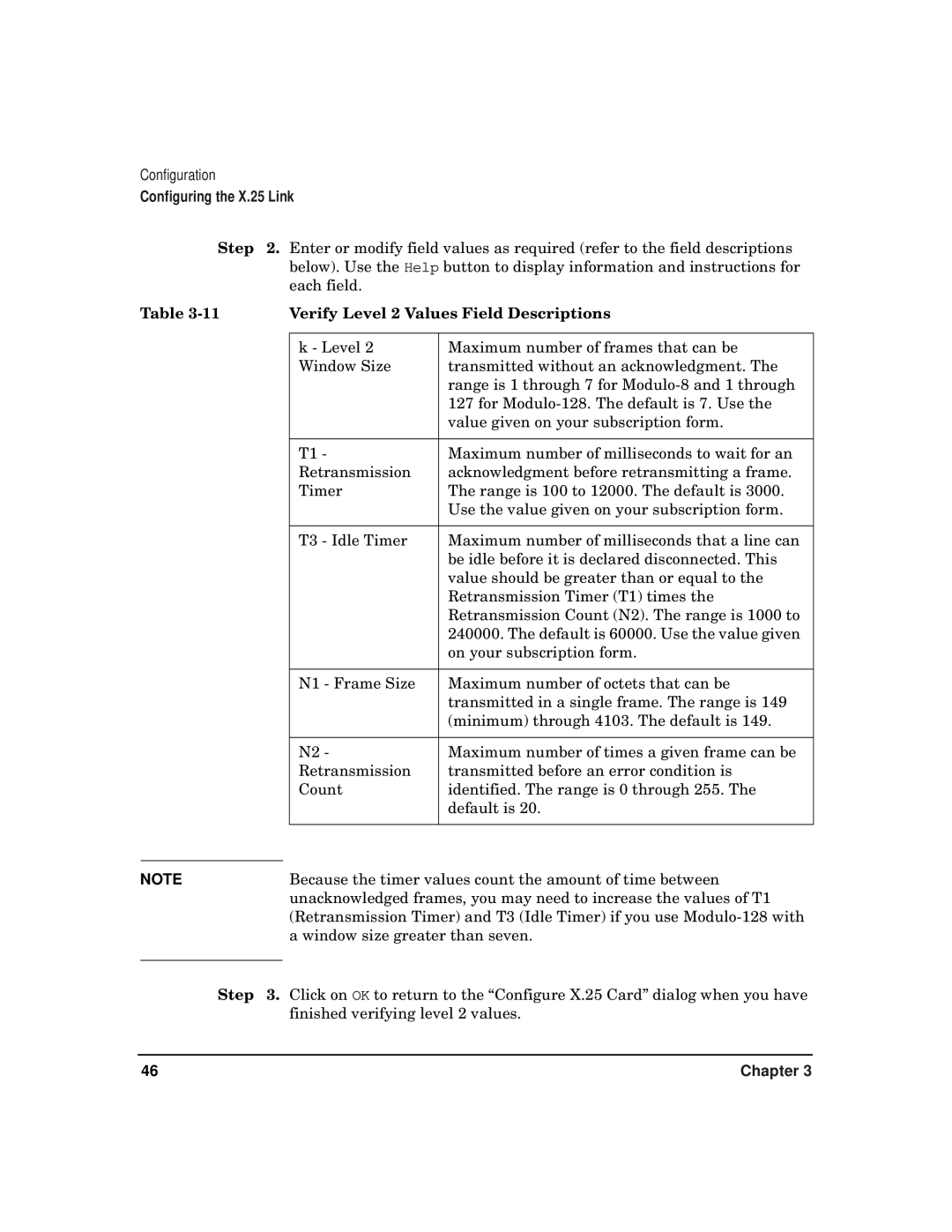 HP CommonIO Products manual Verify Level 2 Values Field Descriptions 