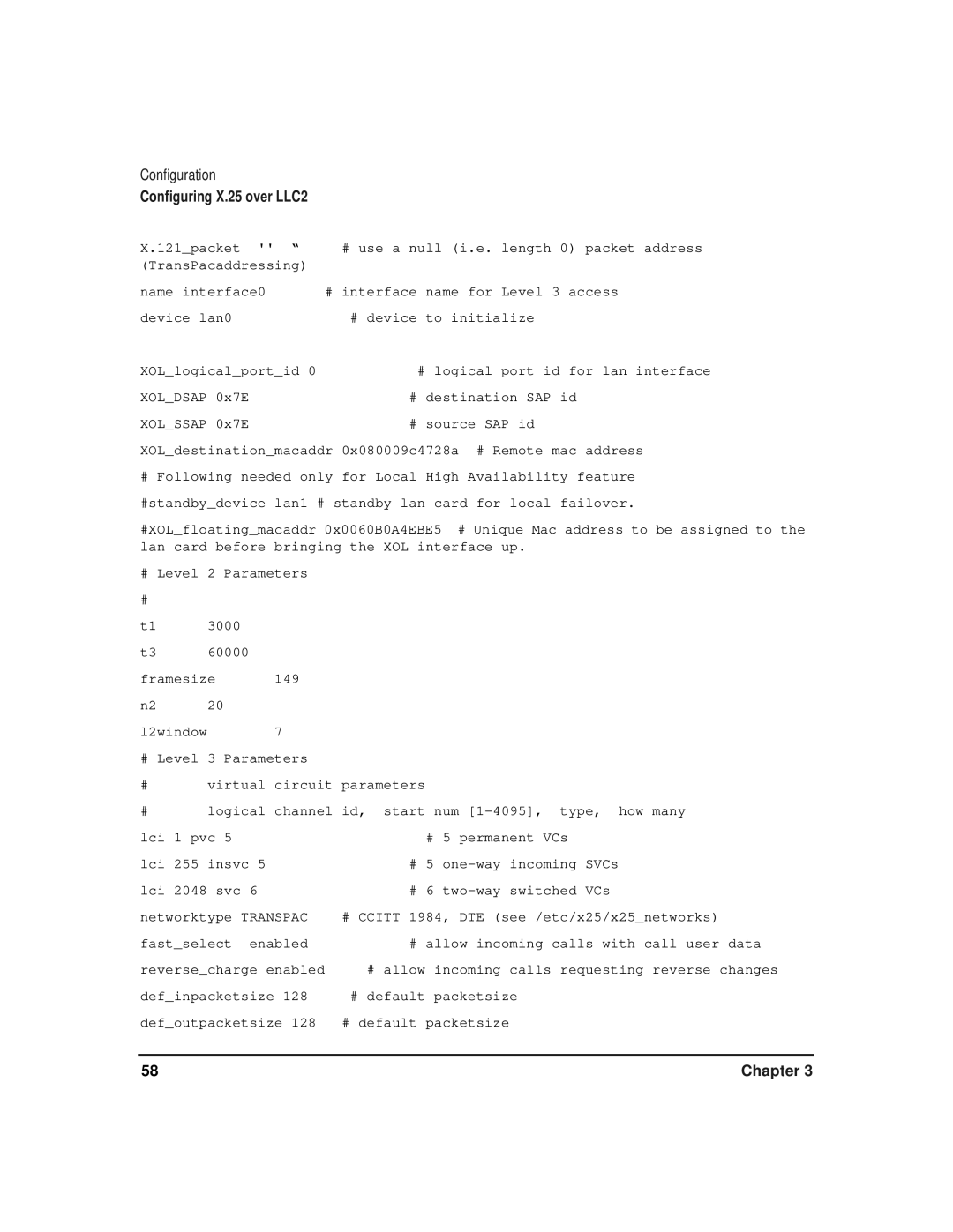 HP CommonIO Products manual Configuring X.25 over LLC2 