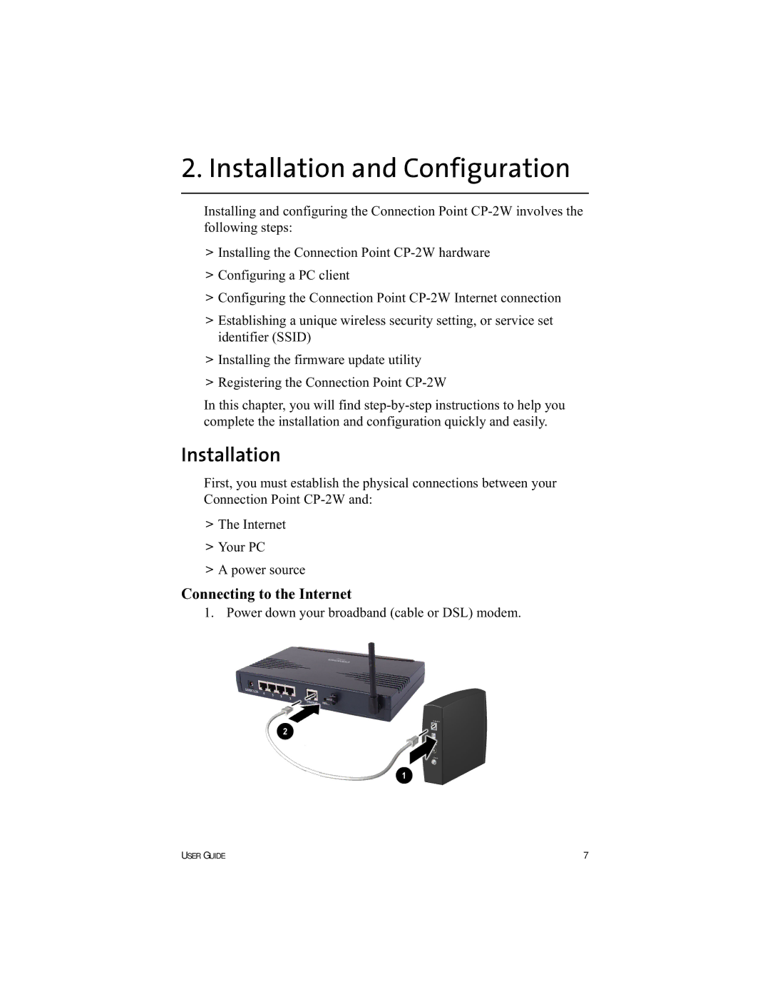 HP Connection Point 2W manual Installation and Configuration 