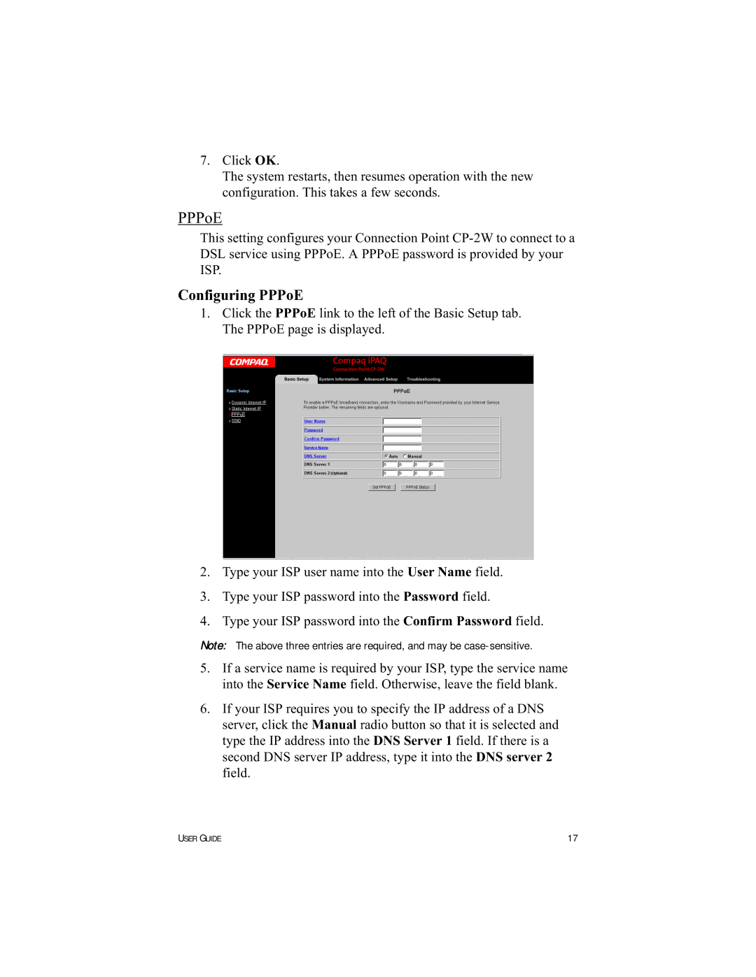 HP Connection Point 2W manual PPPoE 