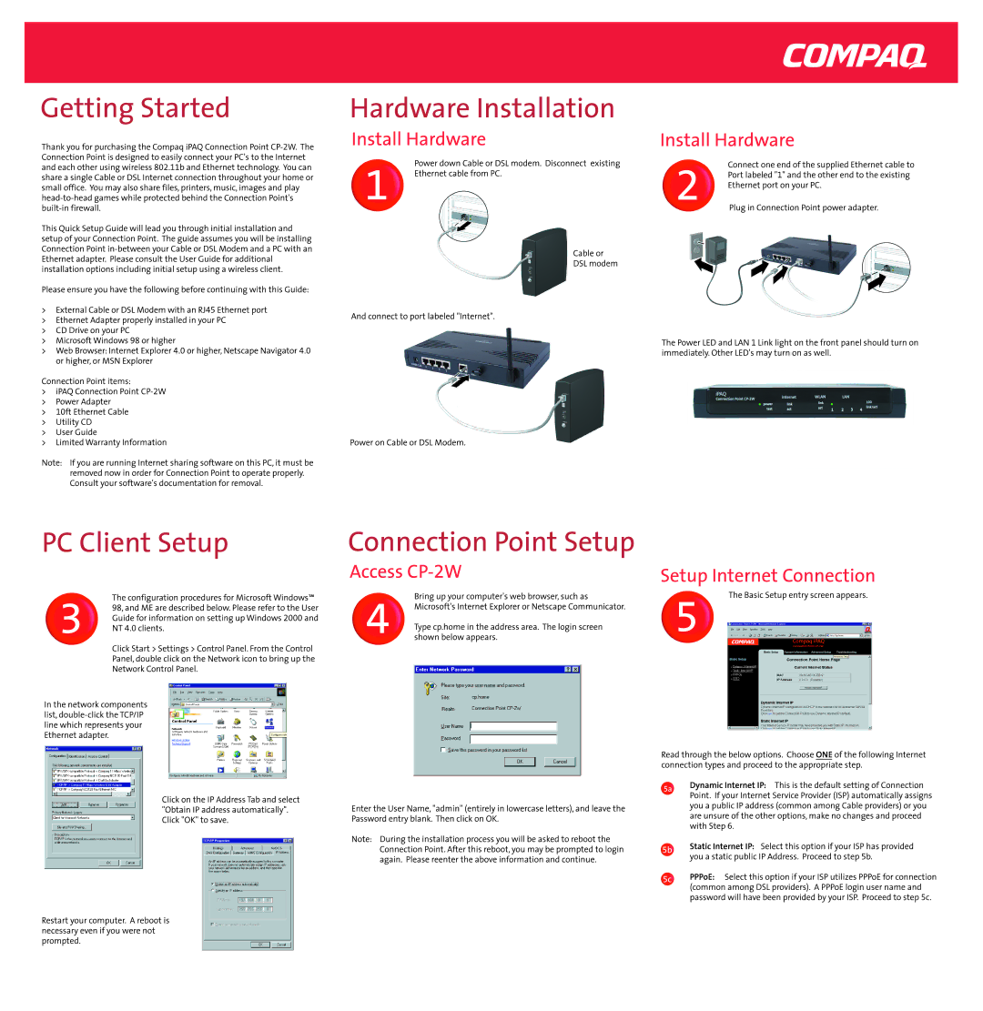 HP Connection Point 2W manual 