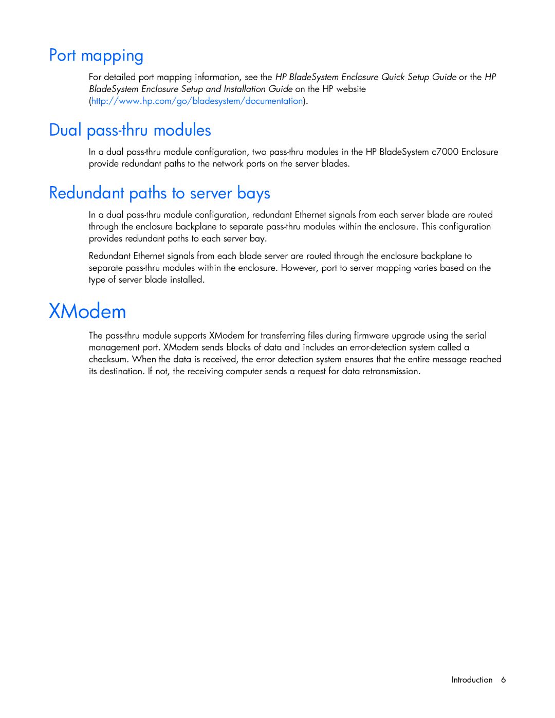 HP Cooktop 10GBE manual XModem, Port mapping Dual pass-thru modules, Redundant paths to server bays 