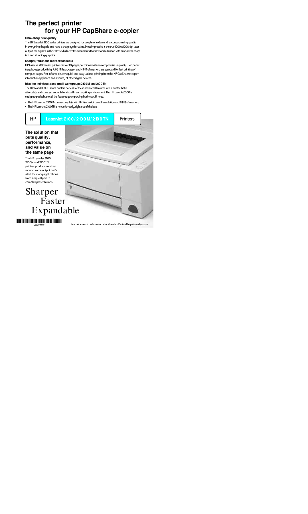 HP Copier CapShare 920, Copier C6300 manual Perfect printer For your HP CapShare e-copier 