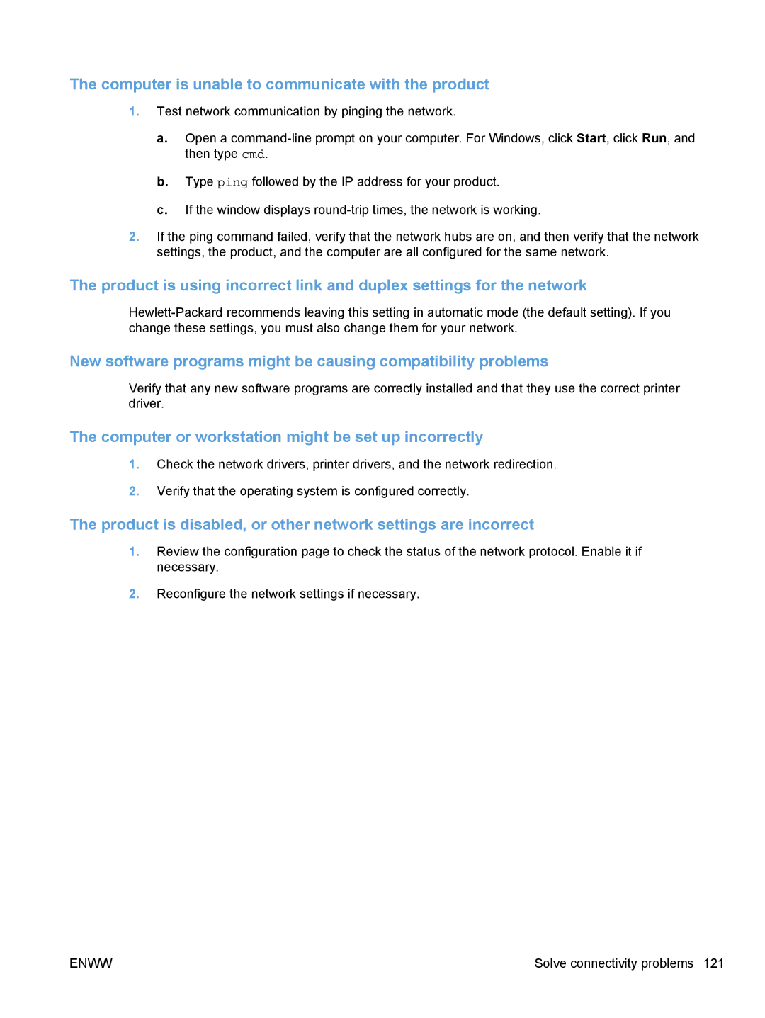 HP CP1020 manual Computer is unable to communicate with the product, Computer or workstation might be set up incorrectly 