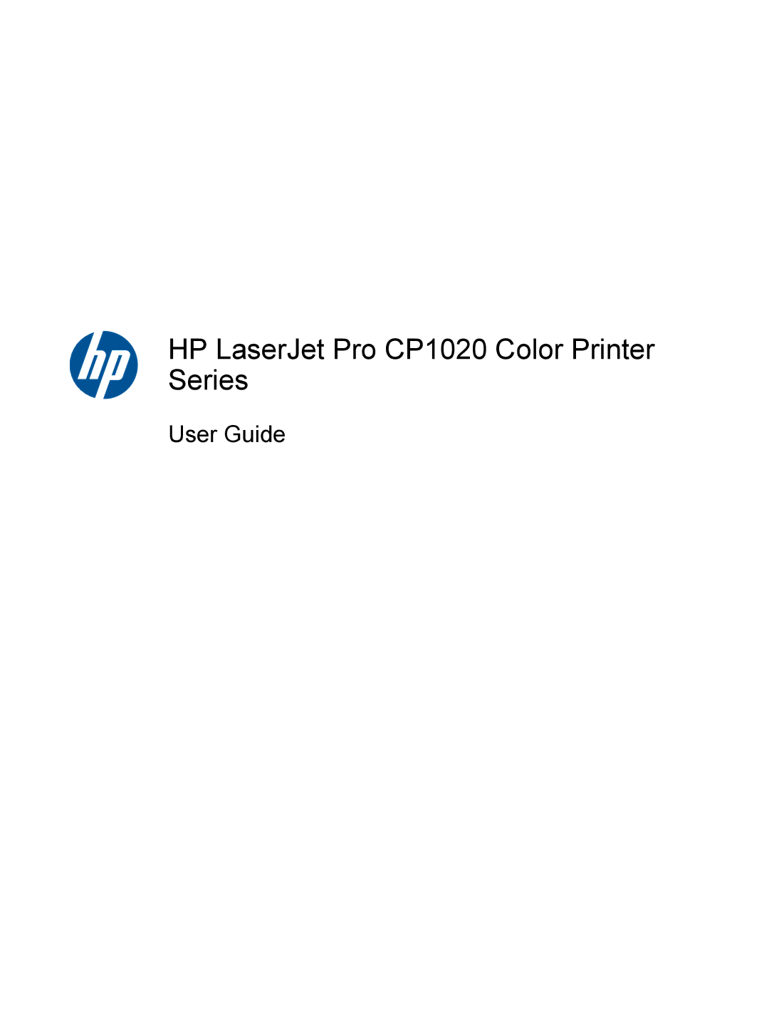 HP manual HP LaserJet Pro CP1020 Color Printer Series 