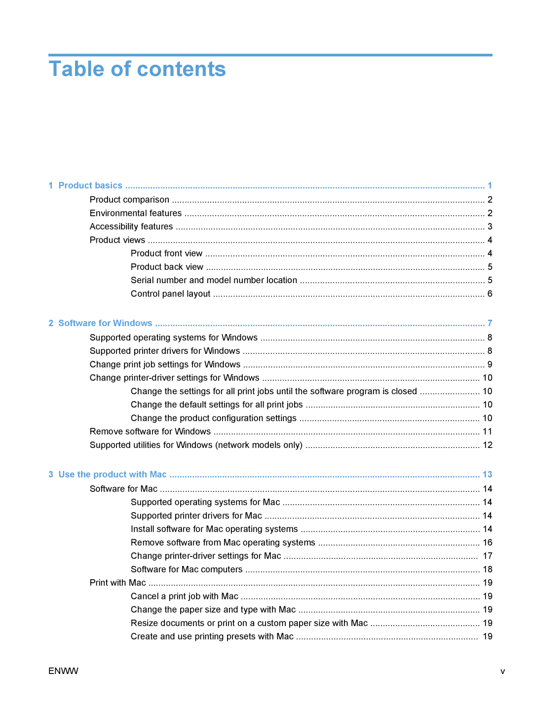 HP CP1020 manual Table of contents 