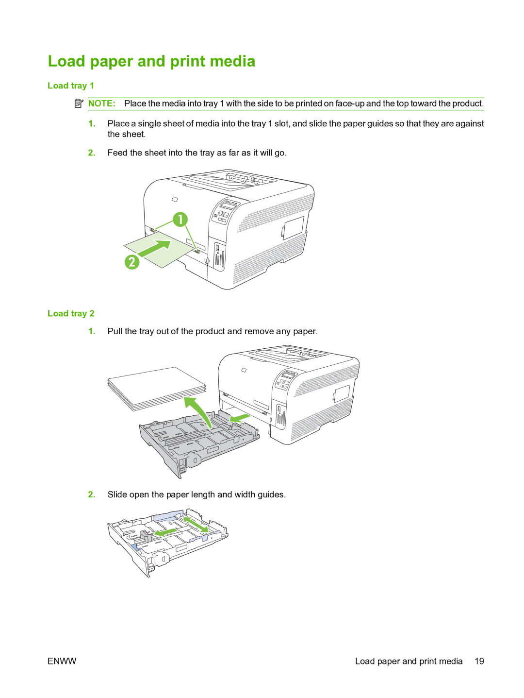 HP CP1510 manual Load paper and print media, Load tray 