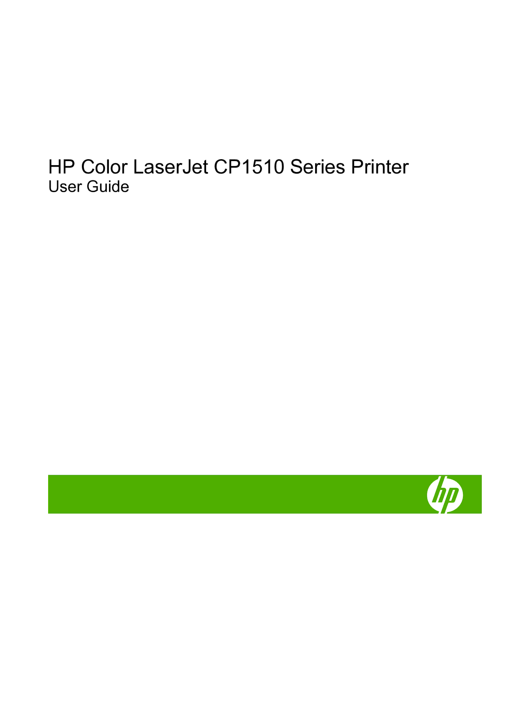 HP manual HP Color LaserJet CP1510 Series Printer 