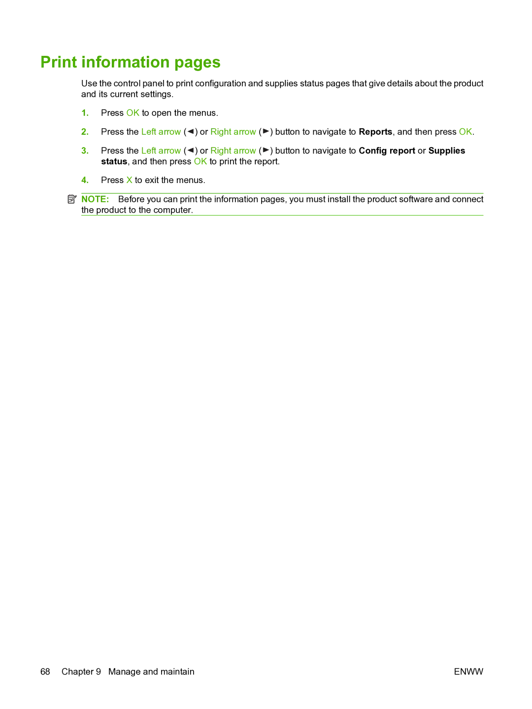 HP CP1510 manual Print information pages 