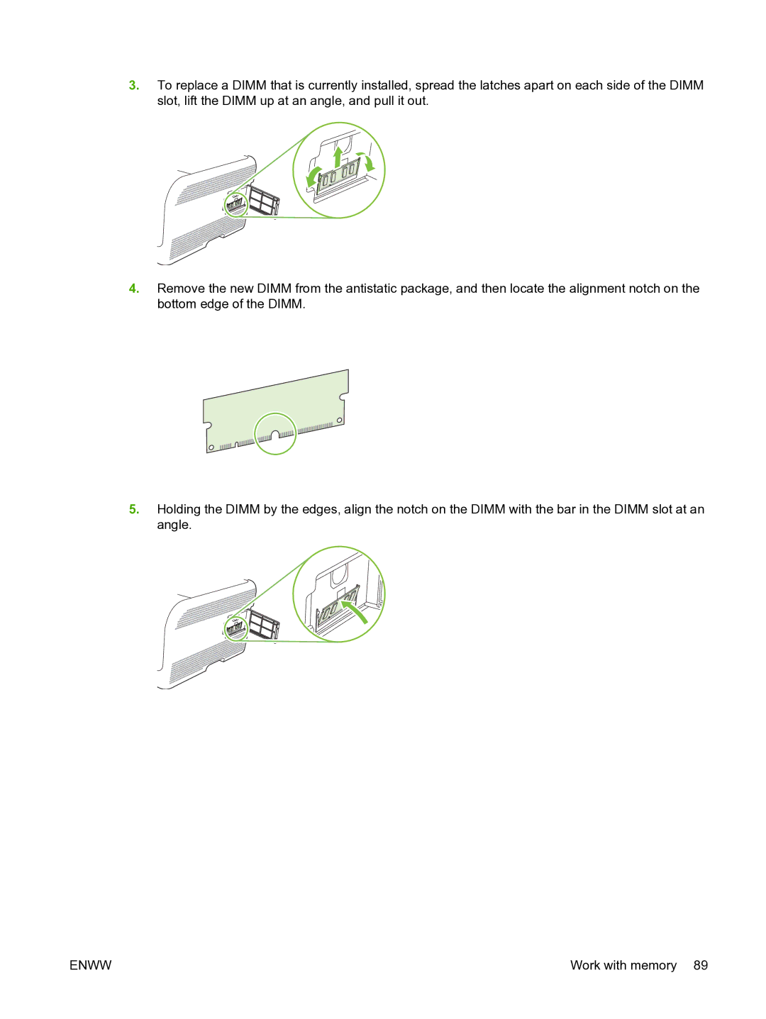 HP CP1510 manual Work with memory 