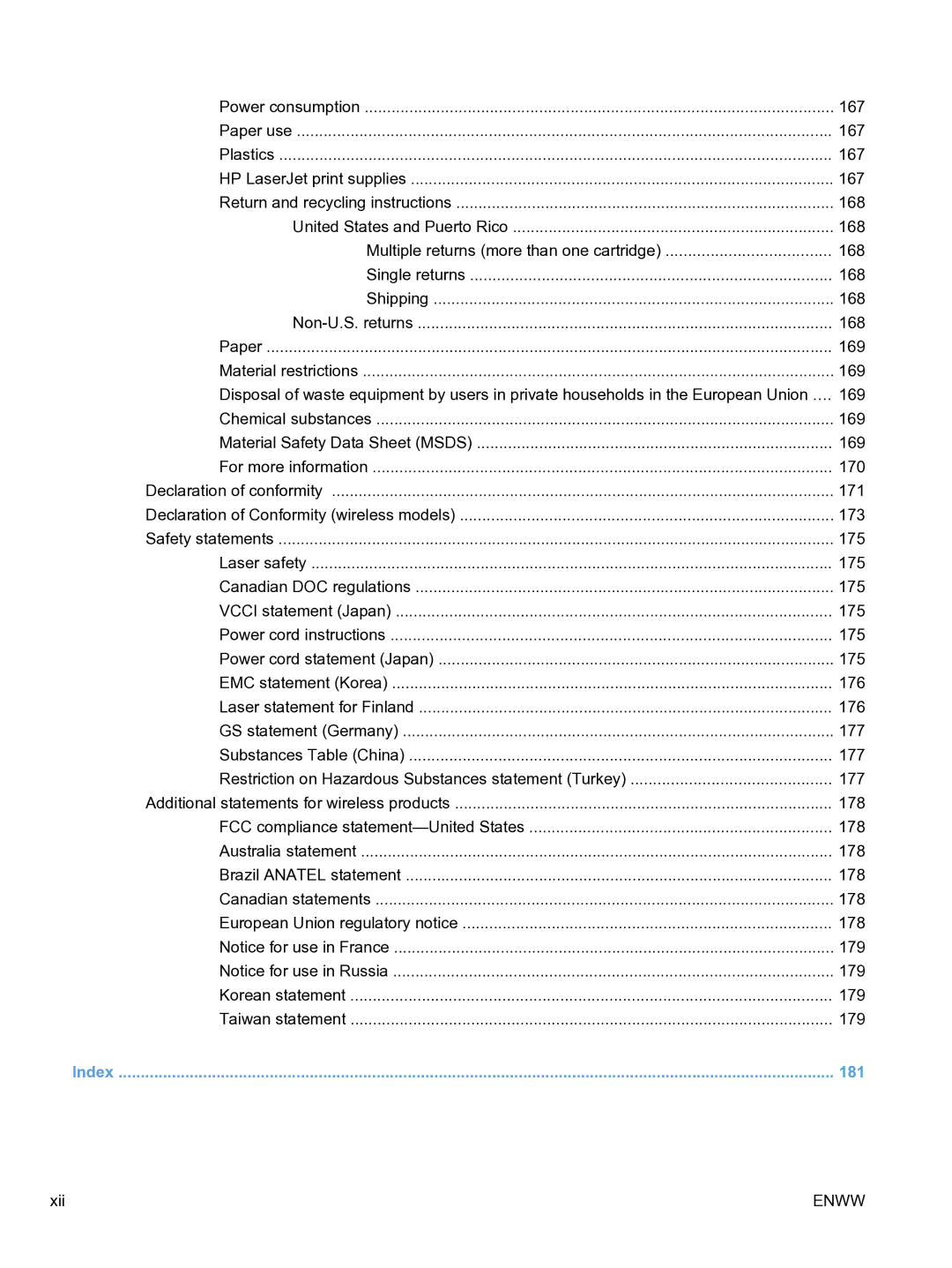 HP CP1520 manual 181 