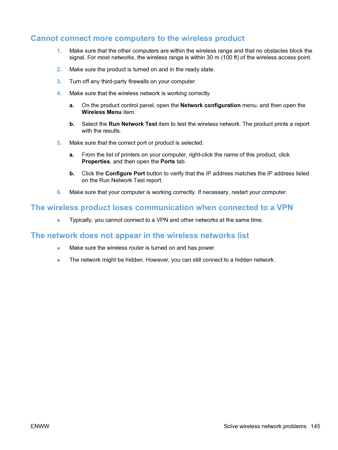 HP CP1520 Cannot connect more computers to the wireless product, Network does not appear in the wireless networks list 