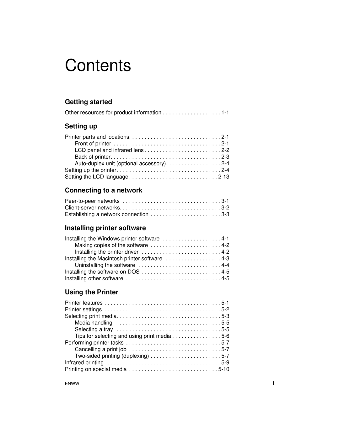 HP cp1700 manual Contents 