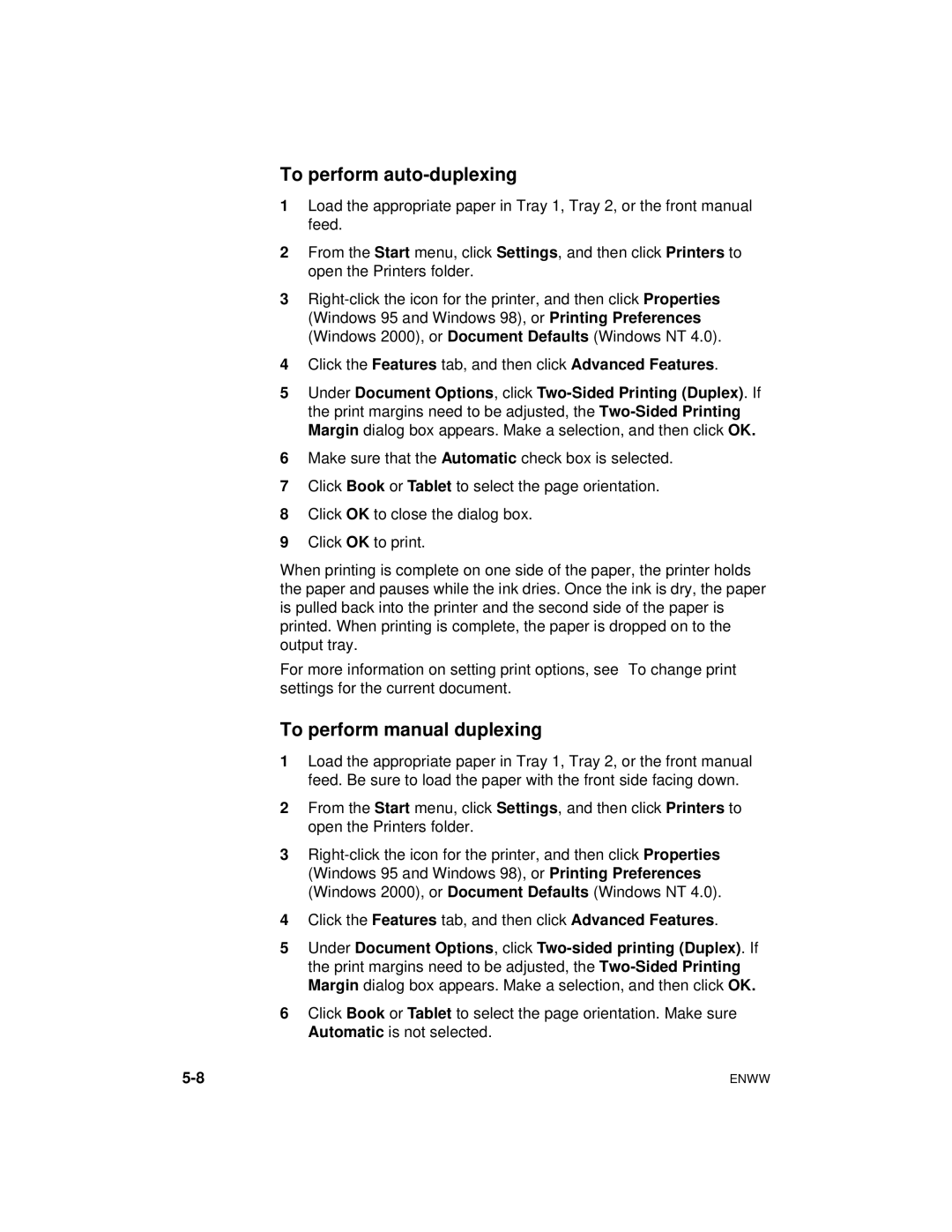 HP cp1700 To perform auto-duplexing, To perform manual duplexing 