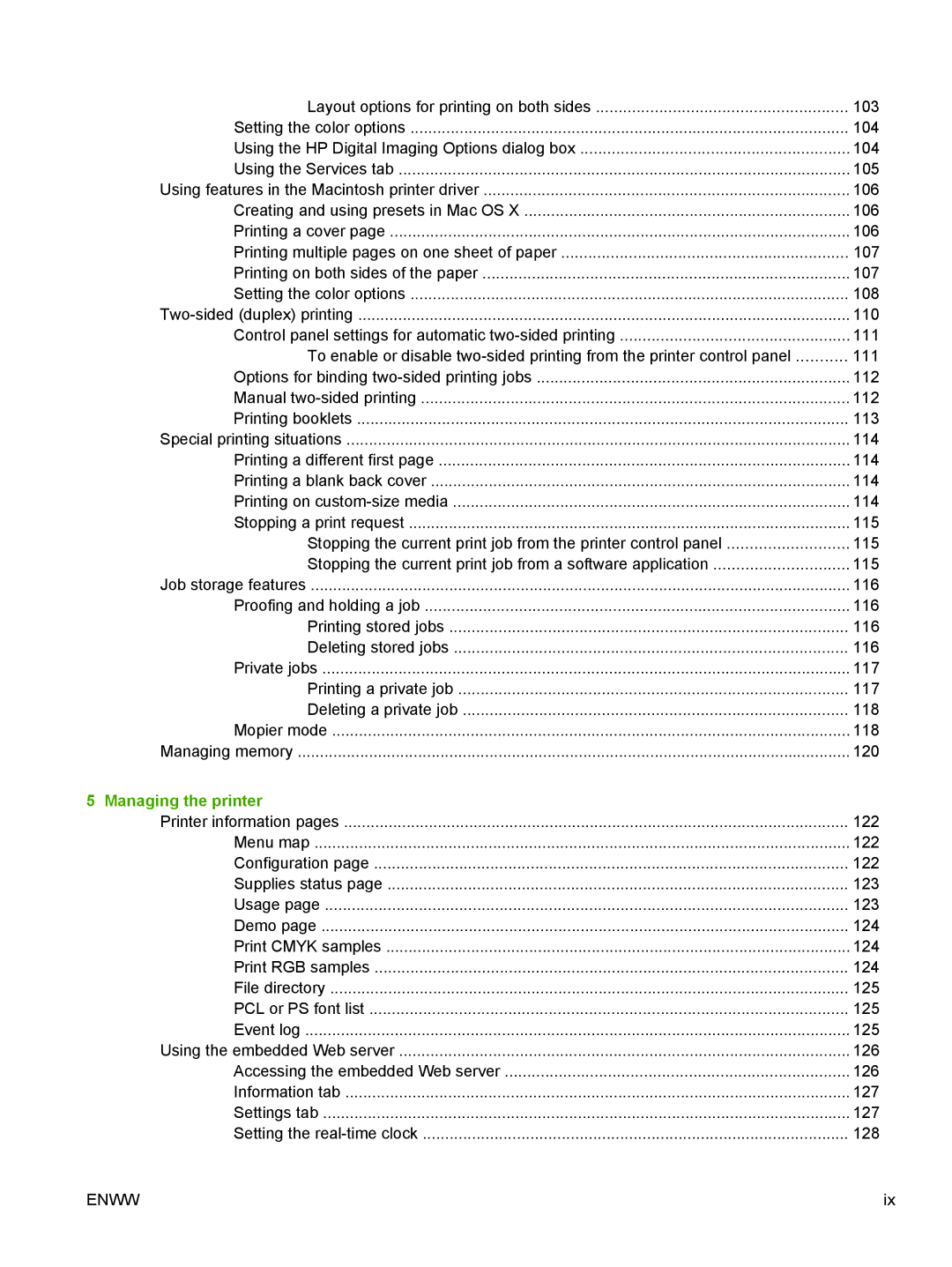 HP CP4005 manual Managing the printer 