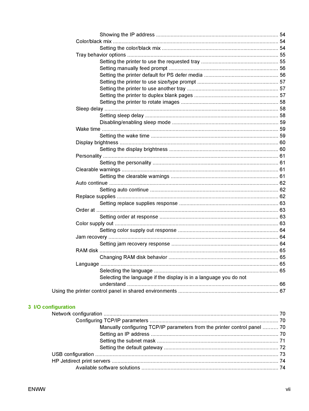 HP CP4005 manual O configuration 