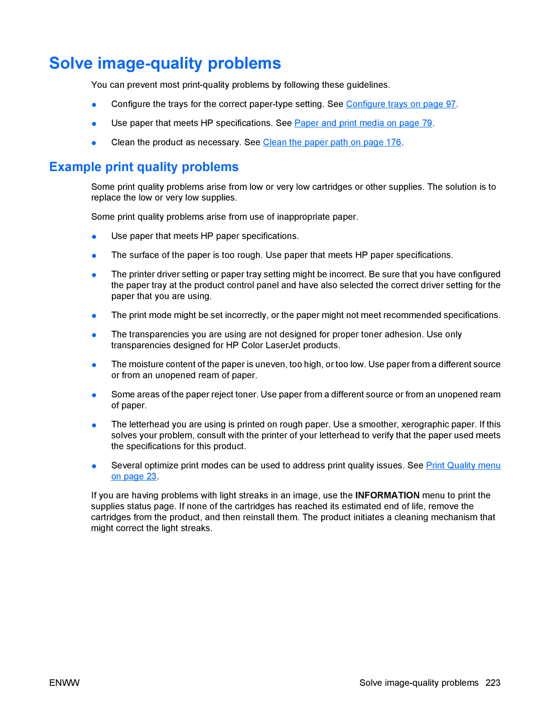 HP CP4025DN Laser CC490A manual Solve image-quality problems, Example print quality problems 