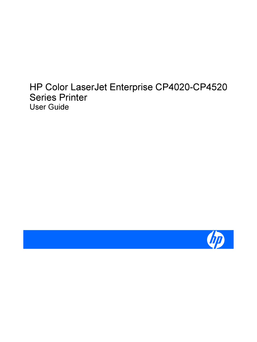 HP CP4025DN Laser CC490A manual HP Color LaserJet Enterprise CP4020-CP4520 Series Printer 